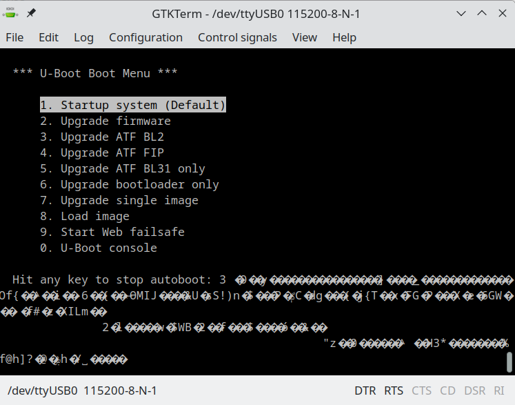 The router bootloader menu